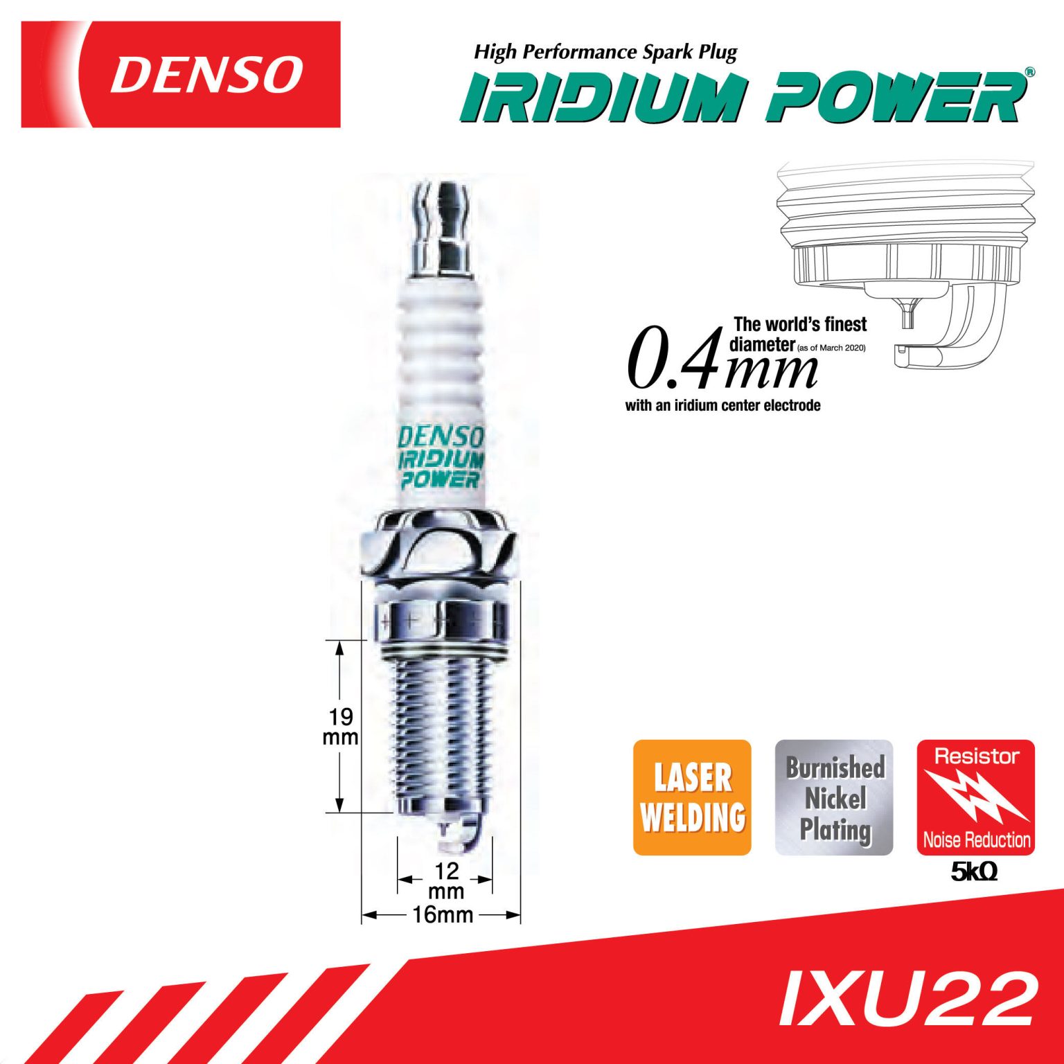 DENSO Iridium Power IXU22 Spark Plug For Perodua & Toyota Myvi Alza ...